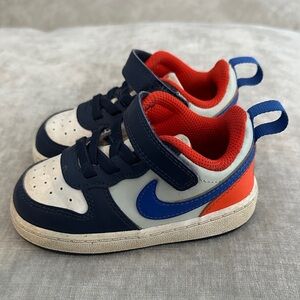 Nike Kids Sneakers - Navy, Orange, and White